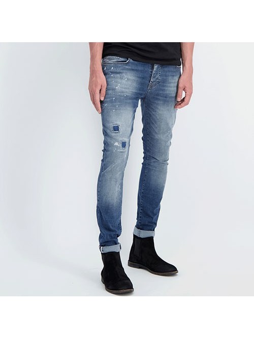 Pantalon Vaquero Cars Super Skinny Aron Damage Dark Used 7282803