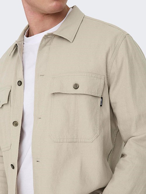 Sobrecamisa Only and Sons Kennet Linen 22019758 Silver Lining
