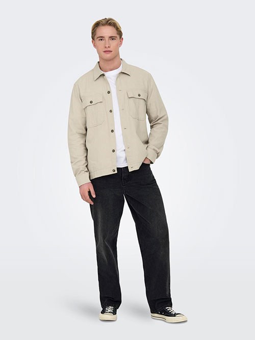 Sobrecamisa Only and Sons Kennet Linen 22019758 Silver Lining