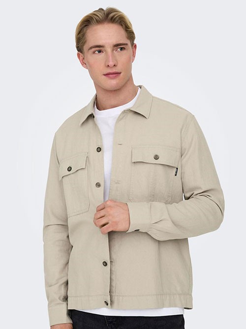 Sobrecamisa Only and Sons Kennet Linen 22019758 Silver Lining