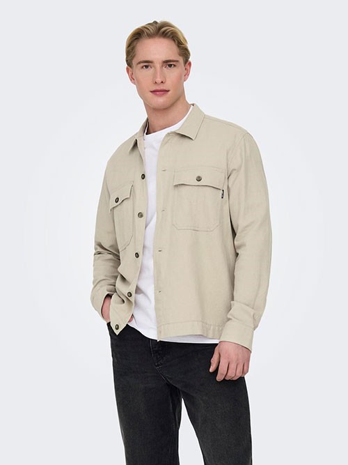 Sobrecamisa Only and Sons Kennet Linen 22019758 Silver Lining