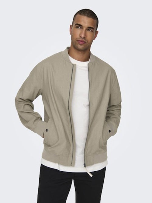 Bomber Only and Sons 22028090 Kent Linen Chinchilla
