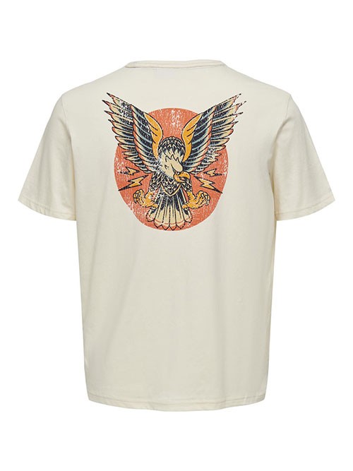 Camiseta M/C Only and Sons OnsMichi Life Reg Antique White