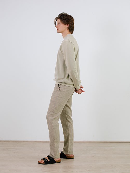Pantalon Lino Indicode InDanio Covert Green