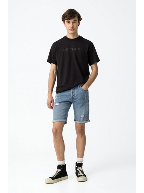 Pantalon Corto Vaquero con rotos Tiffosi 10059967 Denim Blue