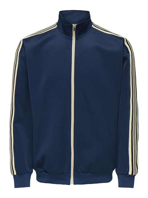 Track Sweat Only and Sons Onsriber Rlx Zip Stripe Estate Blue