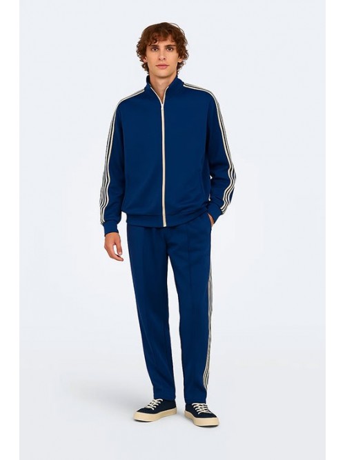 Track Sweat Only and Sons Onsriber Rlx Zip Stripe Estate Blue