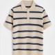 Polo M/C Stripe FLV Beige/Navy