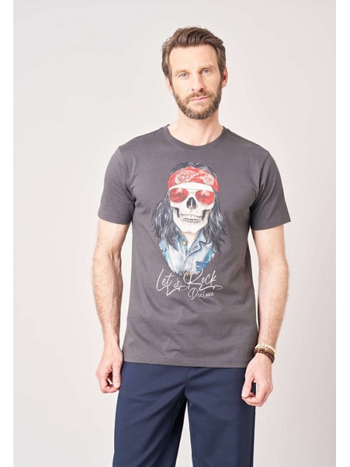Camiseta M/C Deeluxe Rocker Charcoal Camiseta M/C Deeluxe Rocker Charcoal