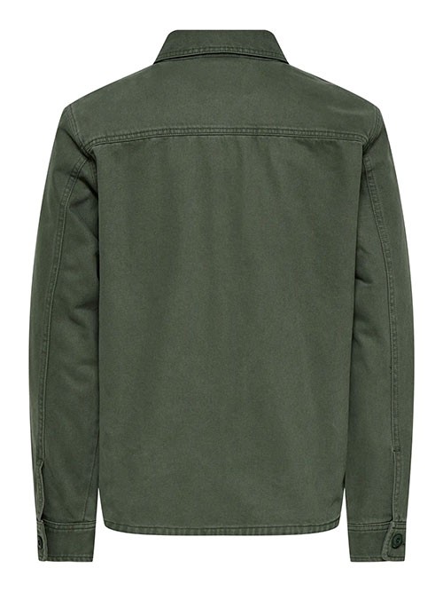 Cazadora Only and Sons Ray Washed Zip Thyme Cazadora Only and Sons Ray Washed Zip Thyme