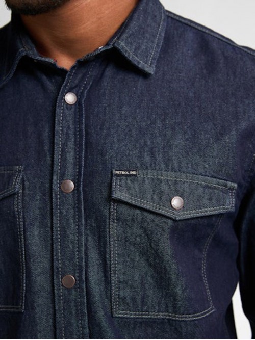 Camisa M/L Petrol Industries SIL414 Dark Indigo