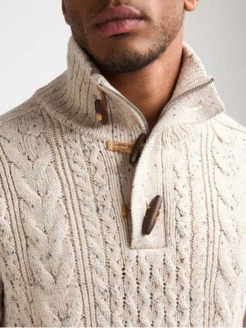 Jersey Cuello alto Petrol Industries KWC211 Antique White Melee